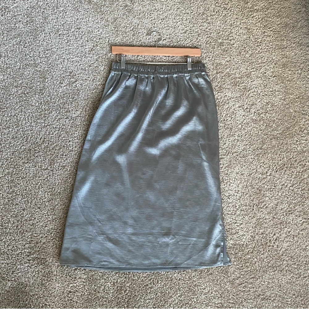 GAP Metallic Sage Midi Skirt